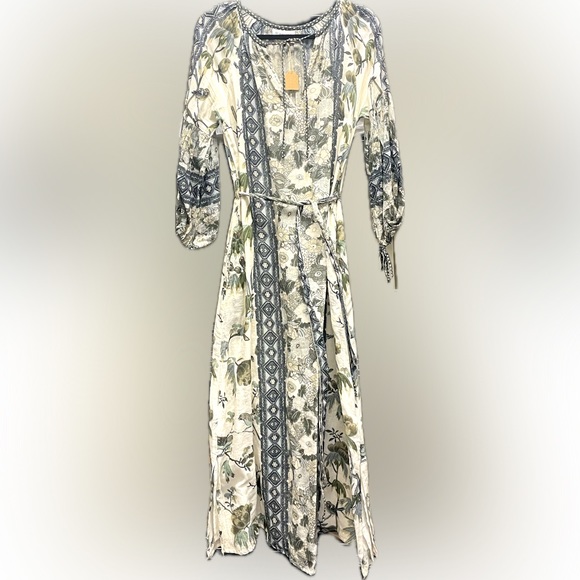 D'ASCOLI Printed Maxi Dress 100% Cotton Very lightweight! Size SML/MED - Picture 2 of 11